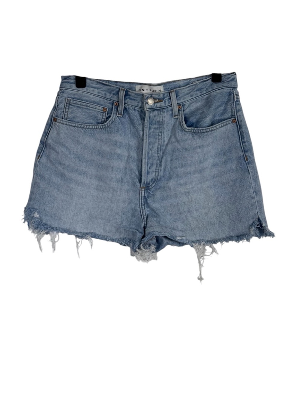 Denim Forum Shorts High Rise Loose Button Fly Cutoff